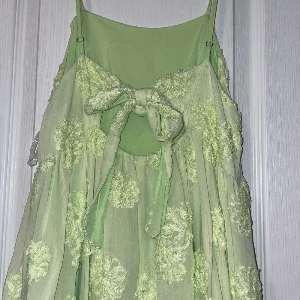 Pink Diamond Lime Green Floral Maxi Dress Whimsy - Picture 5 of 11